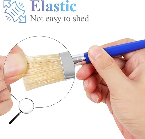 Miniatura 4 de 20 pinceles de pintura para niños, pinceles redondos y planos para niños, pinceles de pintura fáciles de sostener y limpiar, pinceles de pintura