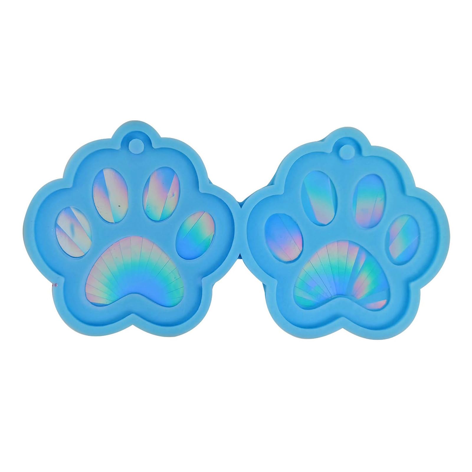 NEWFT Glossy Silicone Cat Paw Light Earrings Pendant Mold Ornaments Jewelry Epoxy Crafting Mold