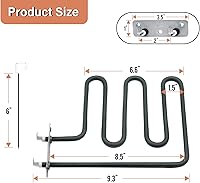 Vista 2 de Elemento calefactor eléctrico de 1200 vatios compatible con ahumador digital eléctrico Masterbuilt de 40 pulgadas, pieza de repuesto No. 9907120027