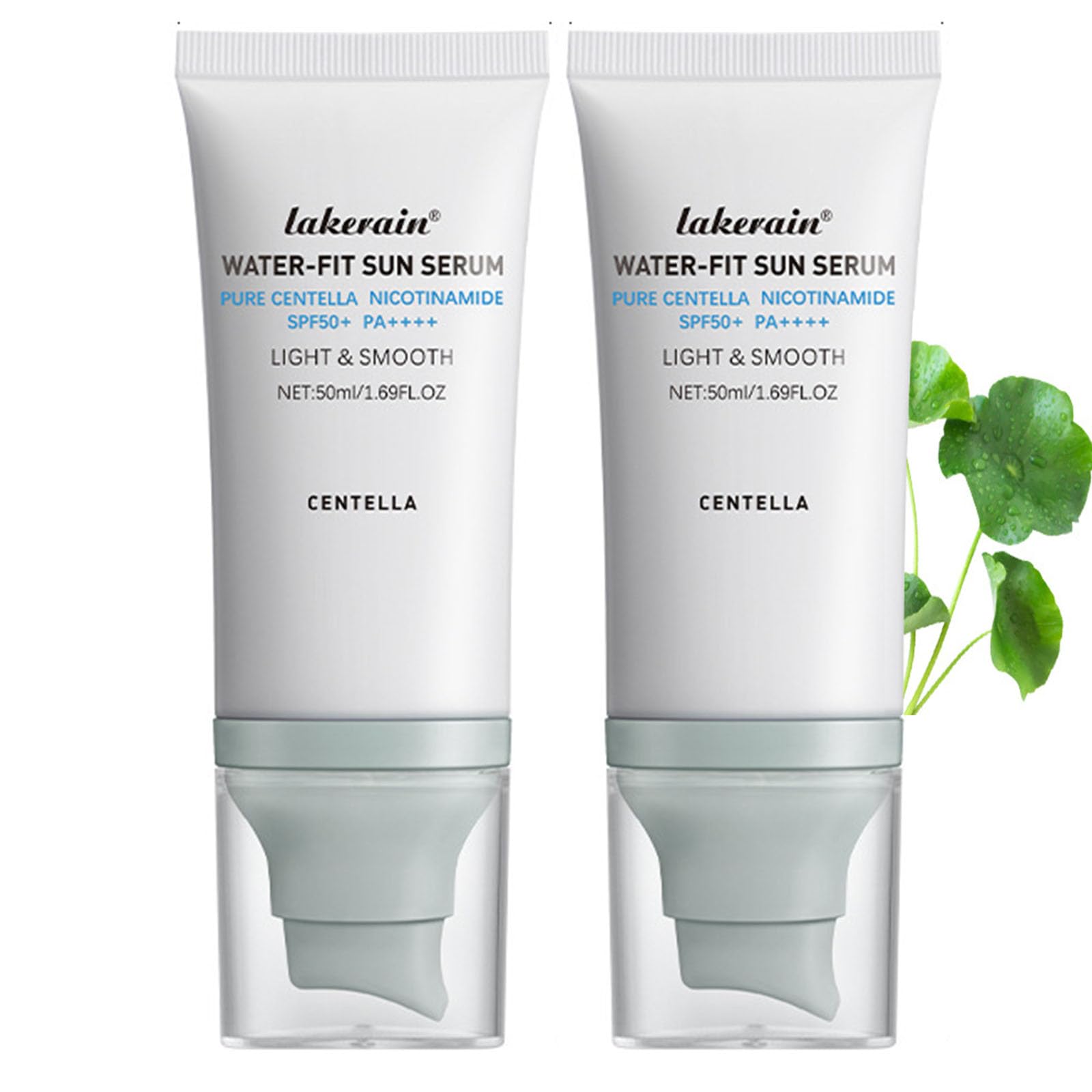 2 Pcs Centella Sunscreen SPF 50, Centella Water-Fit Sun Serum, Long-Lasting Protection, Nourishing Skin Protection and UV Defens.
