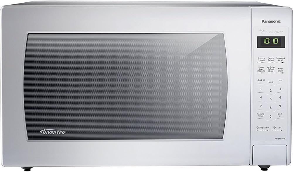 Panasonic NN-SN936W Countertop Microwave with Inverter Technology, 2.2 Cubic Foot, 1250W, White