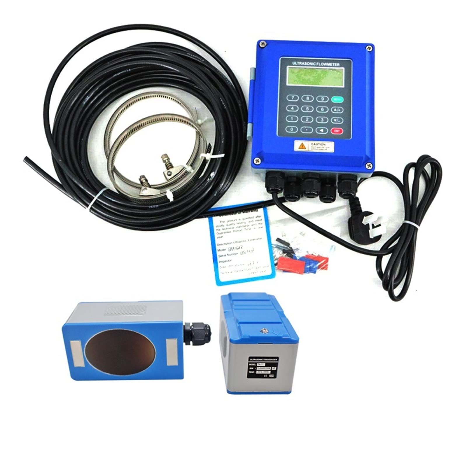 MKHJKIOII Digital Flow Meter TUF-2000B Wall Mounted Water Flow Meter Transducer Optional SD Storage Clamp Sensor Digital Liquid Ultrasonic Flowmeter Water Fuel Air Gas(Host plus TL-1)