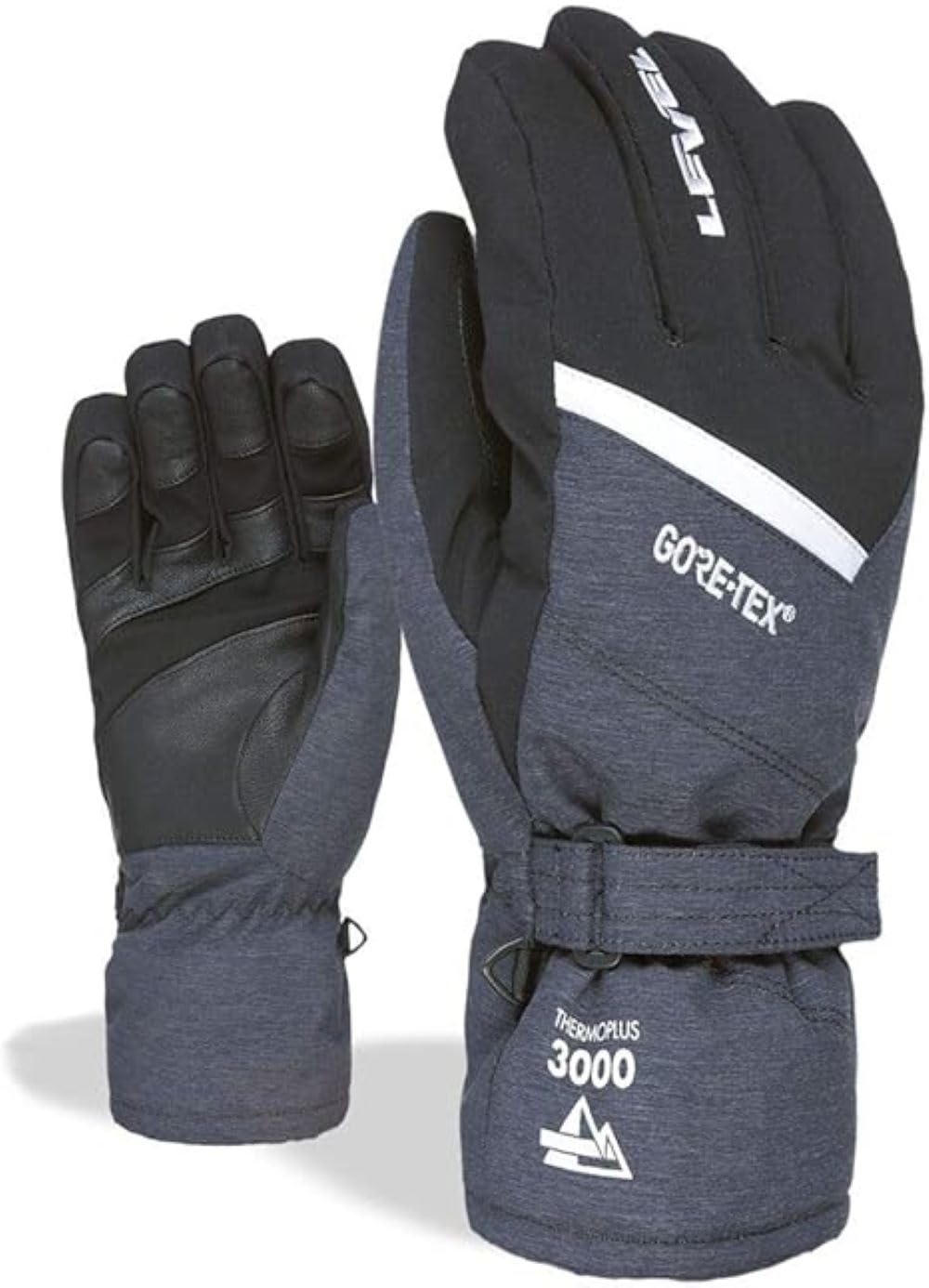 Level Evolution Gore-Tex - Guanti Sci Uomo con Polsino e Cinturino Regolabile, Invernali Protettivi, Impermeabili e Traspiranti, Termici da Neve Ideali nella Stagione Fredda, 1 Paio