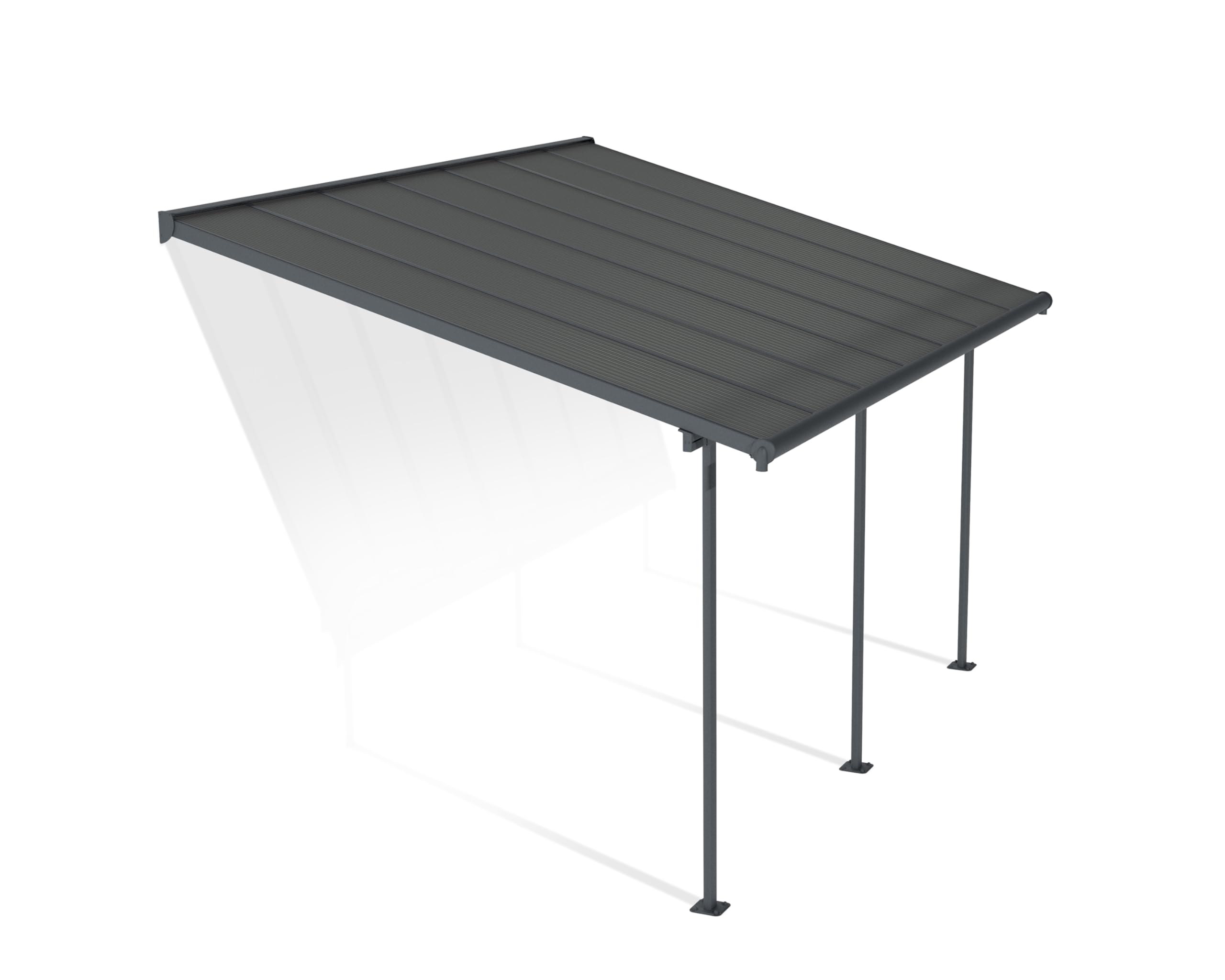 Palram Canopia Capri Terrassenüberdachung, Terrassendach, Balkondach, grau, 299X434 cm, 12.5m²