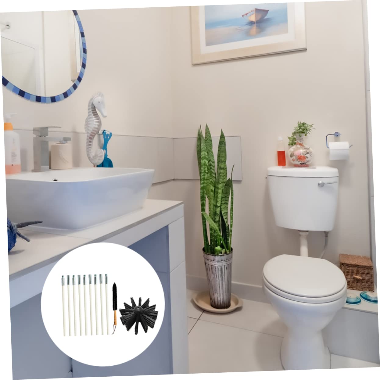 PRETYZOOM Scovolino Canne Fumarie in Nylon e Ferro Manico in Legno, Kit Pulizia per Condotti Asciugatrice e Sfiato, Migliora le Prestazioni e Previene Guasti Costosi