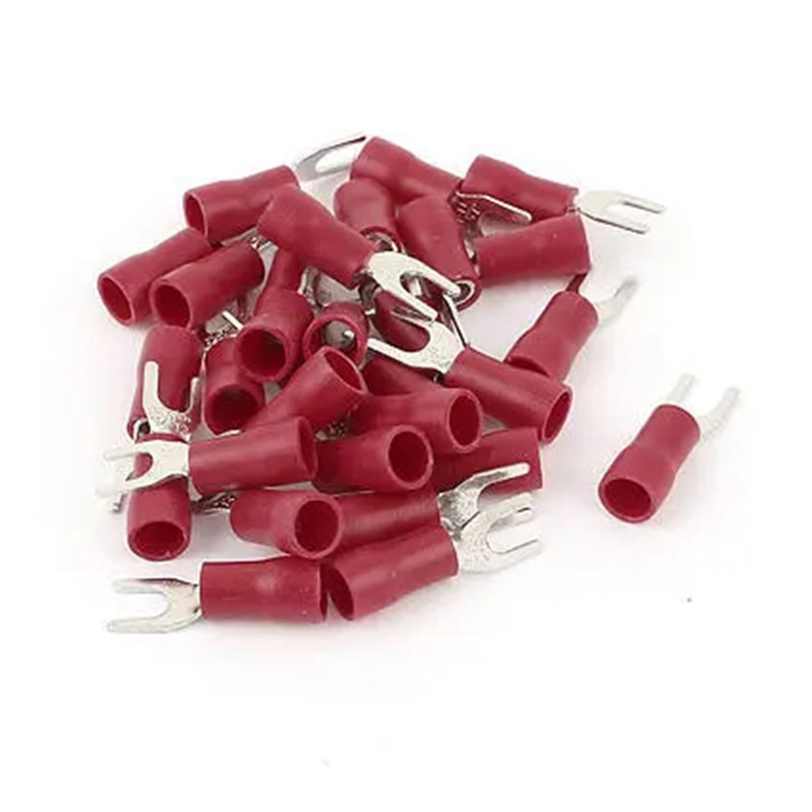 Lot de 30 connecteurs électriques 14-12 AWG #8 à goujon rouge isolé fourchette cosses