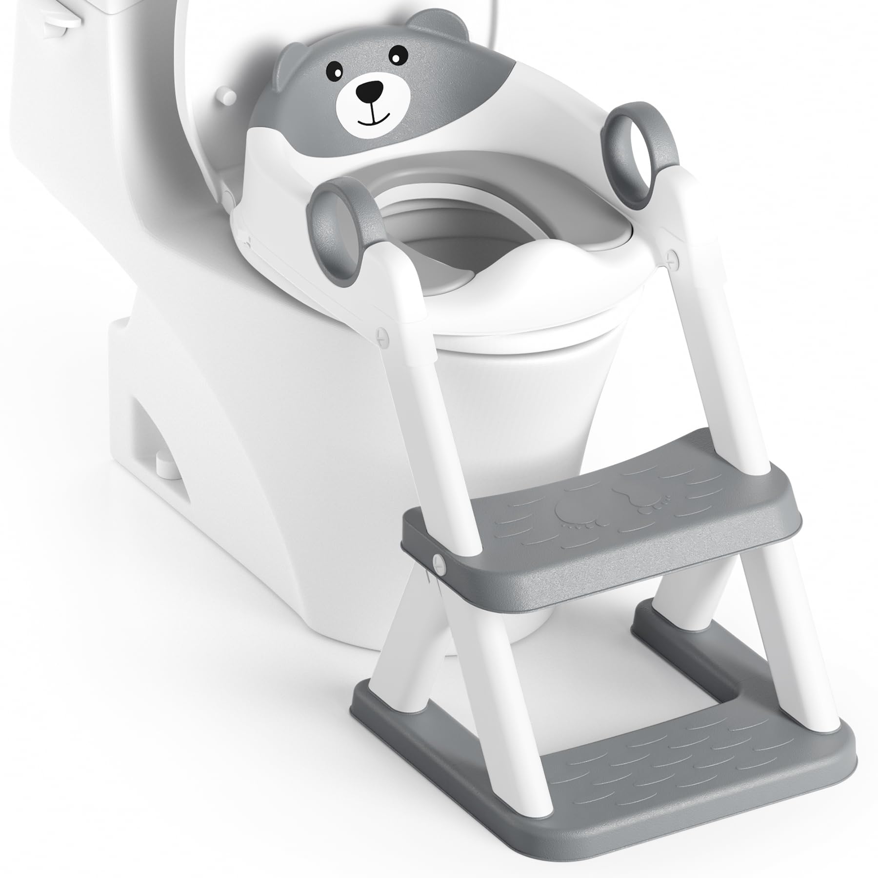 Photo 1 of Potty Training Seat, Upgrade Toddler Toilet Seat for Kids Boys Girls, 2 in 1 Potty Training Toilet for Kids, Splash Guard Anti-Slip Pad Step Stool?Upgraded Cushion? Upgraded Cushion-gray