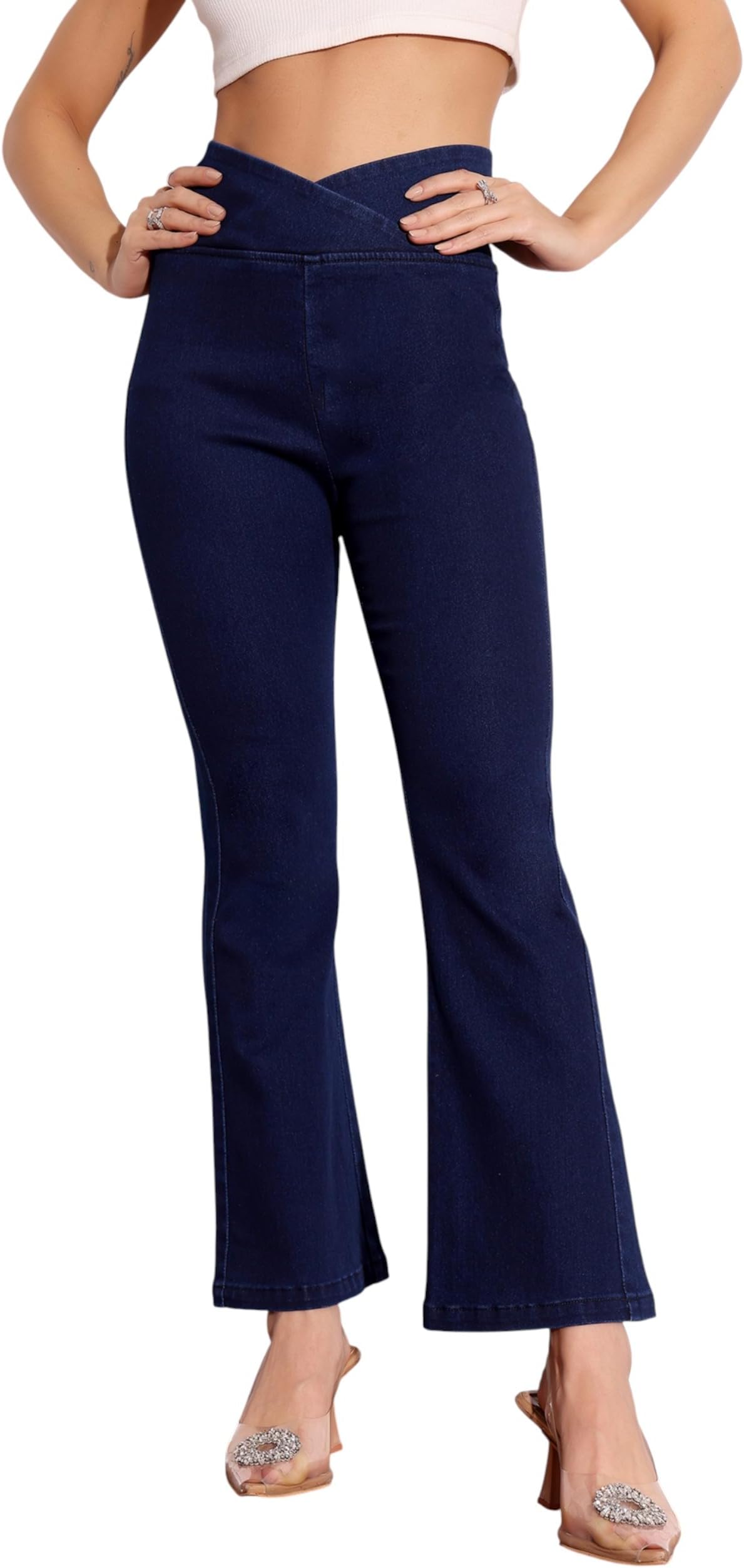 Women's High Rise Regular-Length Stretchable Denim Pull Up Bootcut Shaping Jeans (MCSS18DEN02-19-359-30, Rich Blue, 30)
