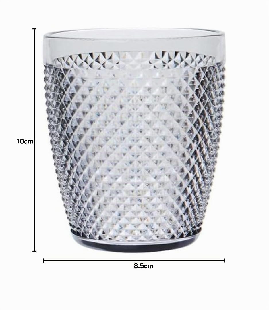 Excelsa Diamond Set 6 Bicchieri Argento, Plastica Infrangibile, Capacità 400 Ml., Riutilizzabile