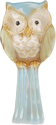 CAIRIAC Soporte para cucharas de búho, soporte de cuchara de cerámica, decoración de mesa de cocina, adecuado para encimera de cocina, mesa de