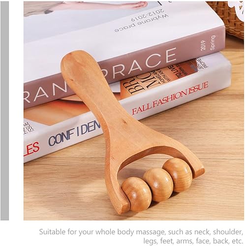 Miniatura 5 de Ciieeo Rodillo de masaje de madera, herramienta de masaje de cuentas de madera, herramienta de masaje de cuentas de madera para alivio de tejidos de