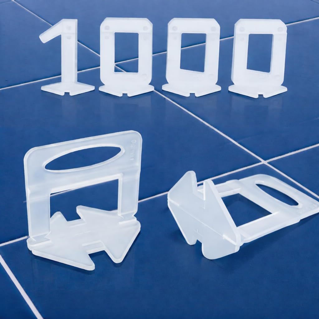1000 samopoziomujących krzyżyków 2 mm do płytek - Zestaw uszczelek do płytek - samopoziomujący klin do płytek - Narzędzie poziomujące do układania w łazience i podłodze Korektor do