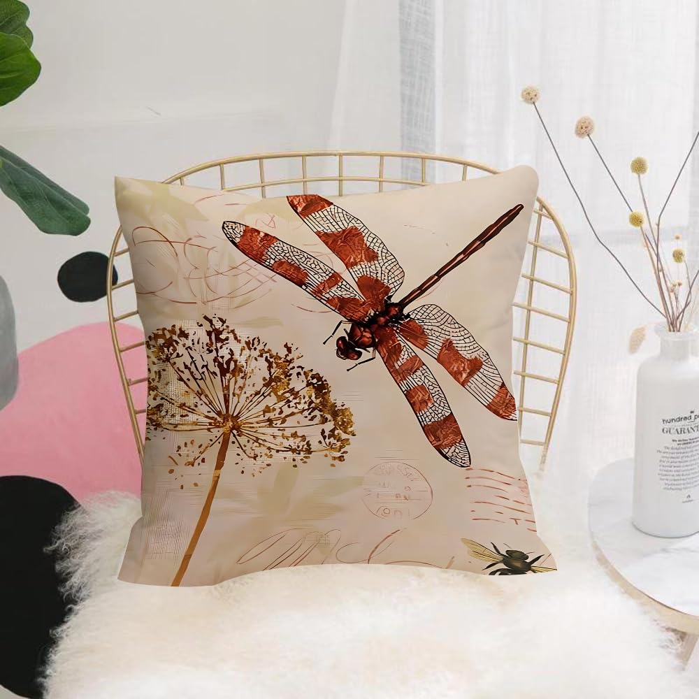 Hyosxw Macro Shots Beautiful Nature Scene Dragonfly - A8 Cushion Cover,Throw Pillow Case Home Decorative For Living Room Bedroom Sofa Chair 18X18 Inch,Macro Shots Beautiful Nature Scene Dragonfly.,Pillowcase 45X45cm