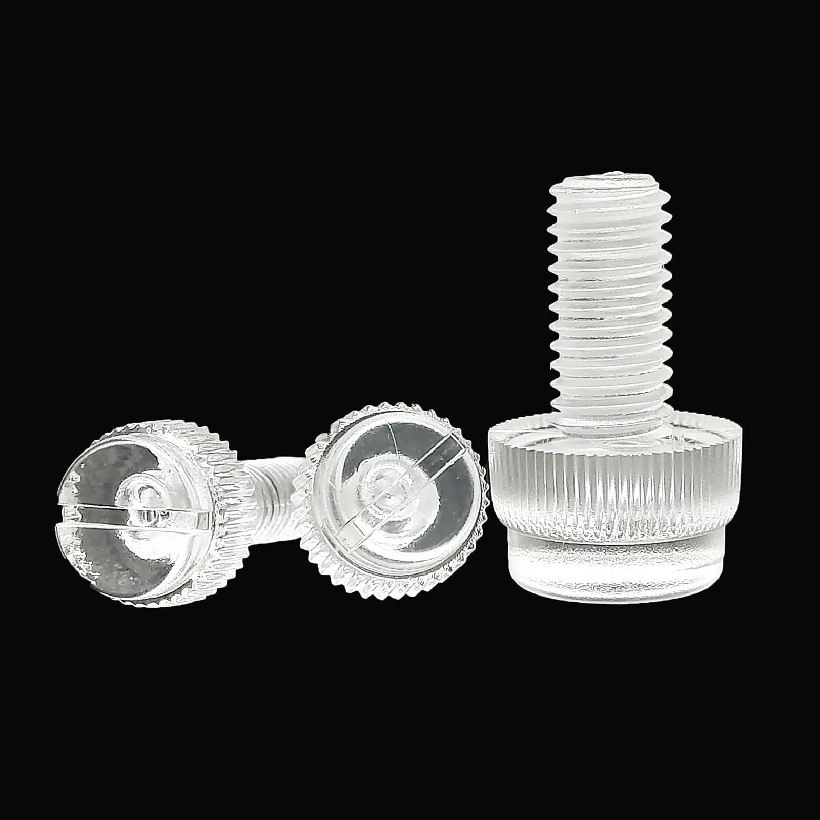 Tornillos autorroscantes M3 M4 M5 M6 M8 acrílico transparente plástico transparente moleteado cabeza ranurada ajuste tornillo de pulgar apriete a mano tornillo de pulgar DIY cubierta de tornillo (40