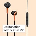 ZEBRONICS Bro 3.5Mm Wired in Ear Earphones, in-Line Mic, Deep Bass, 1.2M Strong and Long Lasting Cable, Light Weight, Compatible with Mobile | Tablet | Laptop (Orange) (‎Zeb-Bro) gallery image