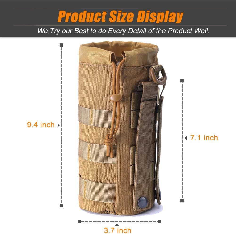 Upgraded Tactical Drawstring Molle Water Bottle Holder Tactical Pouches - Image 3
