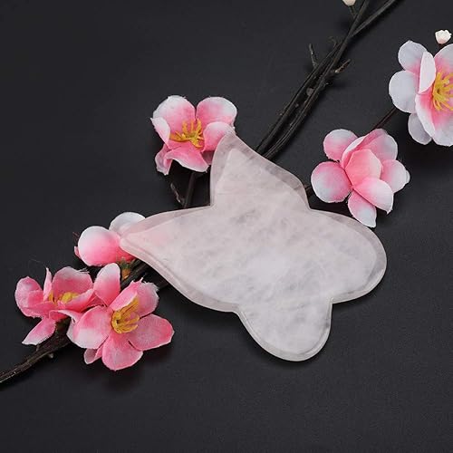 Miniatura 8 de Crystal Healing Masaje Piedra Scrapping Plate Rose Quartz Scraping Stone Butterfly Shaped Face Scraping Jade