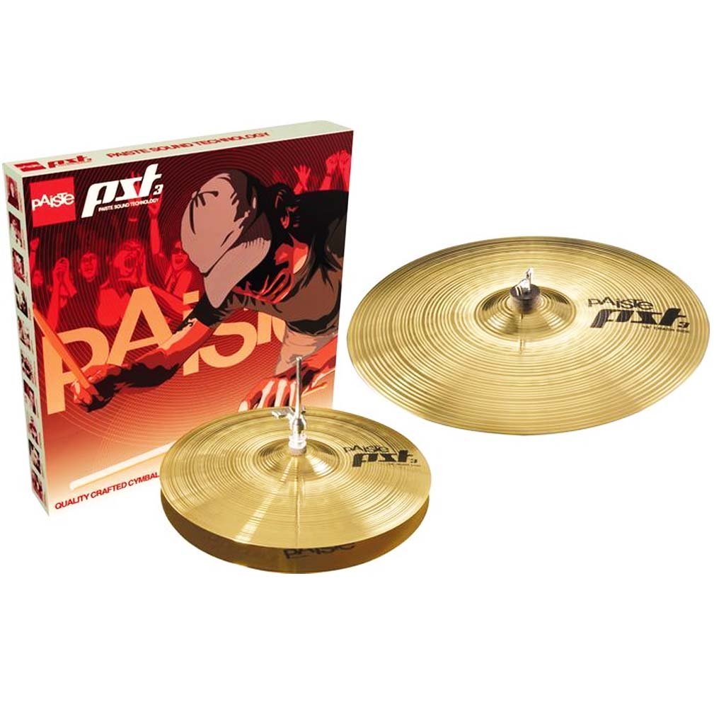 'Paiste PST 3 Essential Set di piatti 13 "/18 + 1 paio di bacchette per batteria GRATIS. KEEPDRUM