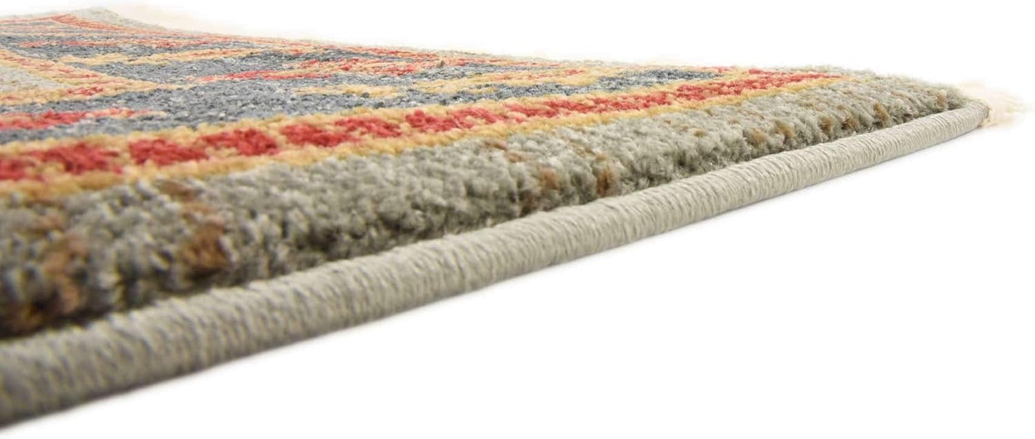 Unique Loom Fars Collection Modern Medallion Tribal Design with Natural Hues Area Rug (2' 7 x 10' 0 Runner, Light Blue/ Navy Blue)