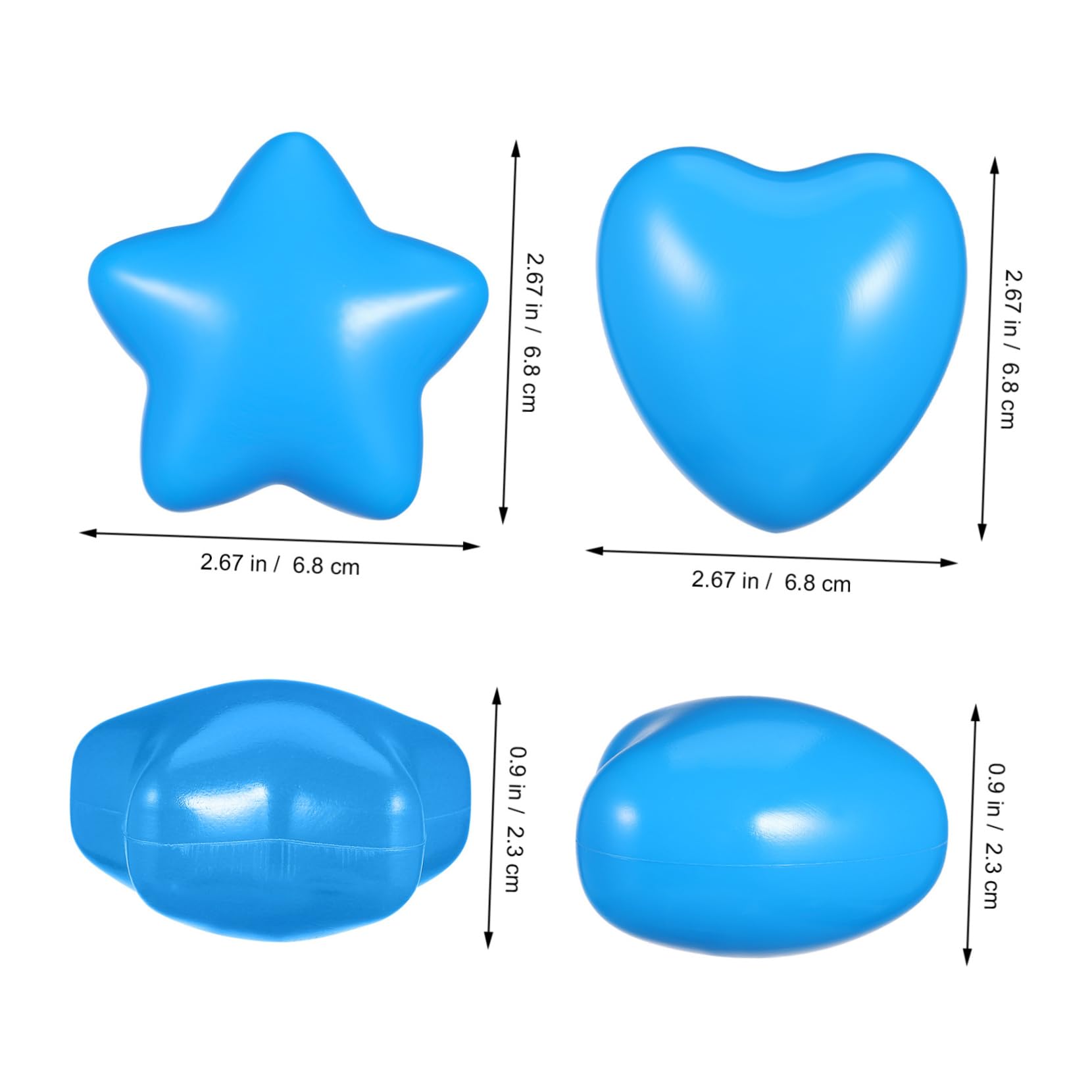 Palle per Piscina a Forma di Stella e Cuore 60 Pezzi in Pe