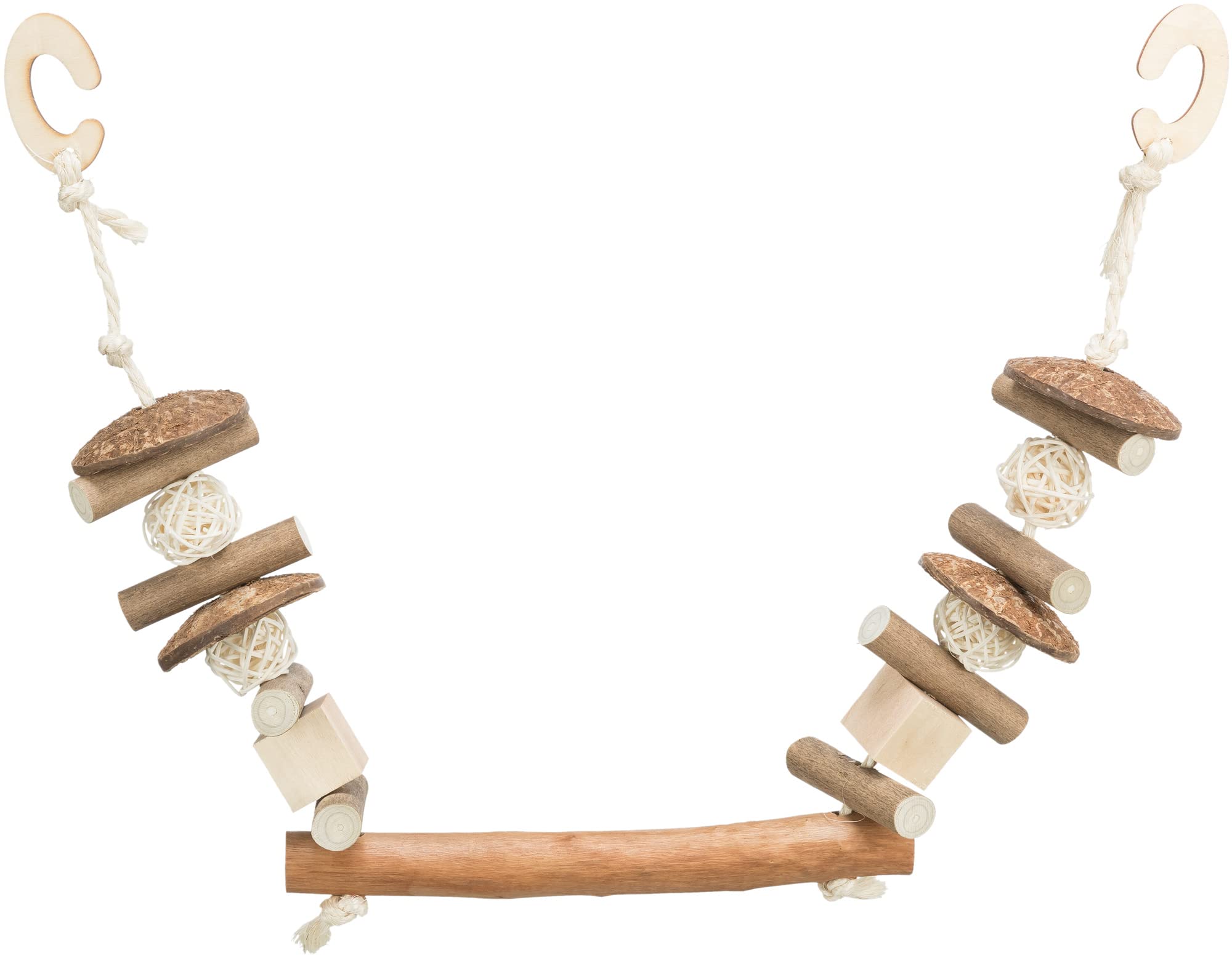Trixie Nibbling swing, coconut/wood/rattan, 20 × 30 cm