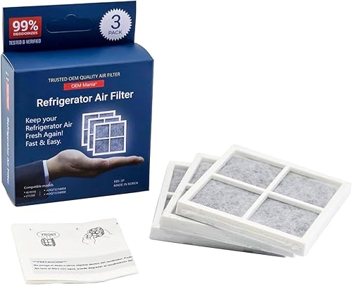 LT120F Paquete de 3 filtros de aire – Ajuste perfecto/Sin polvo de carbono 6 meses de repuesto para refrigerador Sistema de aire fresco – Modelos