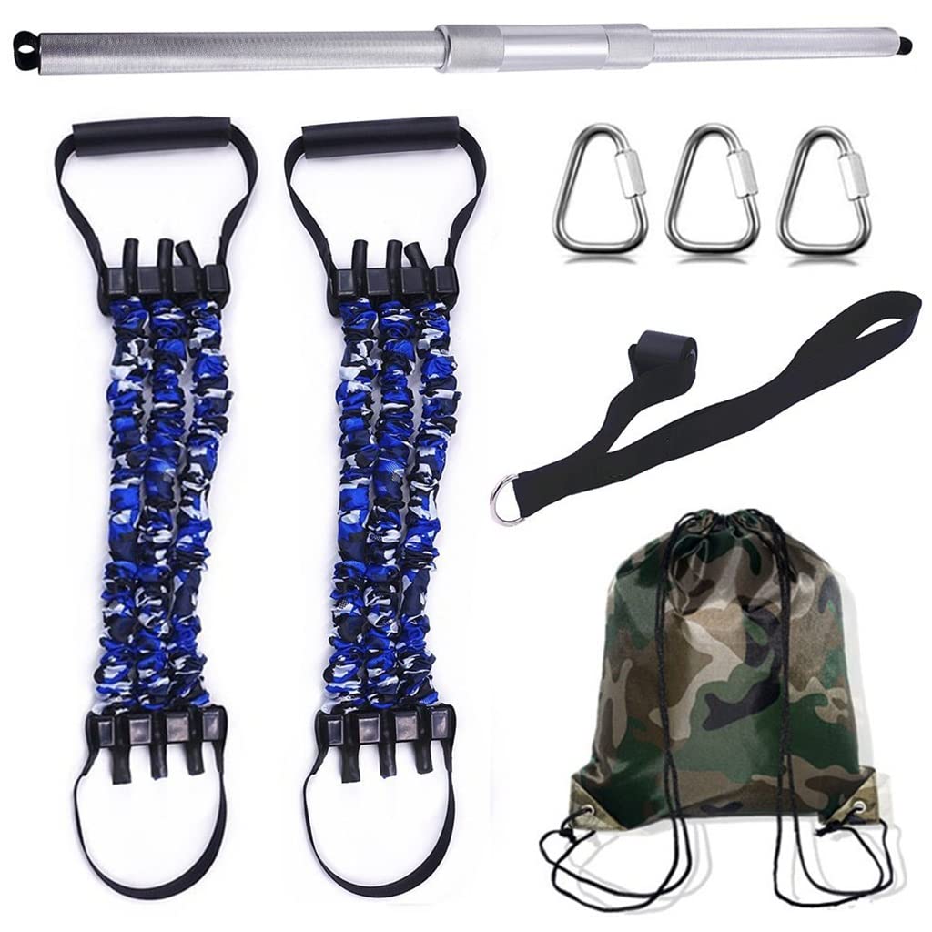 31 Aluminum Alloy Pilates Bar with Rubber Resistance Bands Door Anchor Deadlift Squats Full Body Workout Gym Equipment