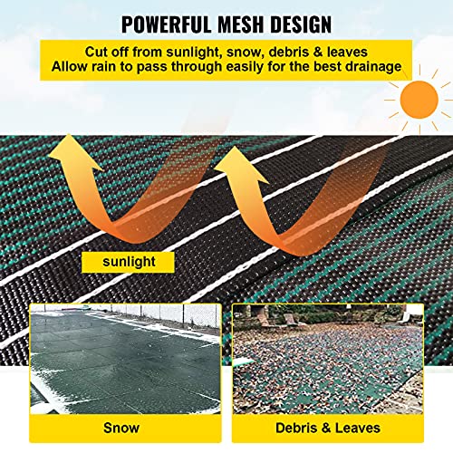 Vevor POOL SAFETY COVER 20X40FT Pool Safety Cover Fits 20X40Ft Rectangle Inground Pools,Inground Pool Cover Green Mesh thumb #5