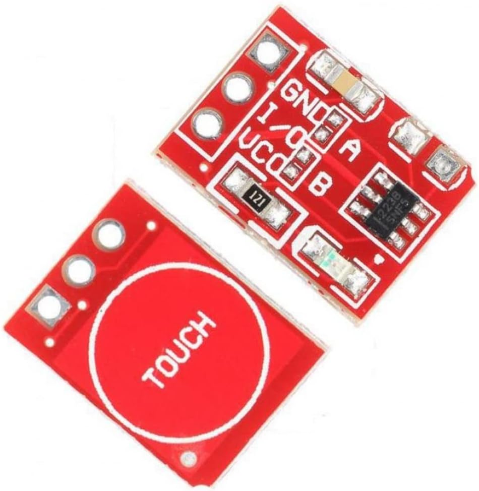 Robodo REDTTP223 Red TTP223 Touch Button Module Capacitor Type Single Channel Self Locking Touch Switch Sensor
