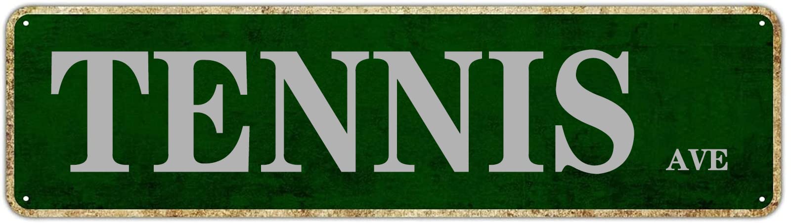 Tennis Ave Retro Tin Signs Lover Gifts Aluminum Metal Sign Living Room Home Kitchen Garden Wall Club Non-Fade Decor 4x16 Inch