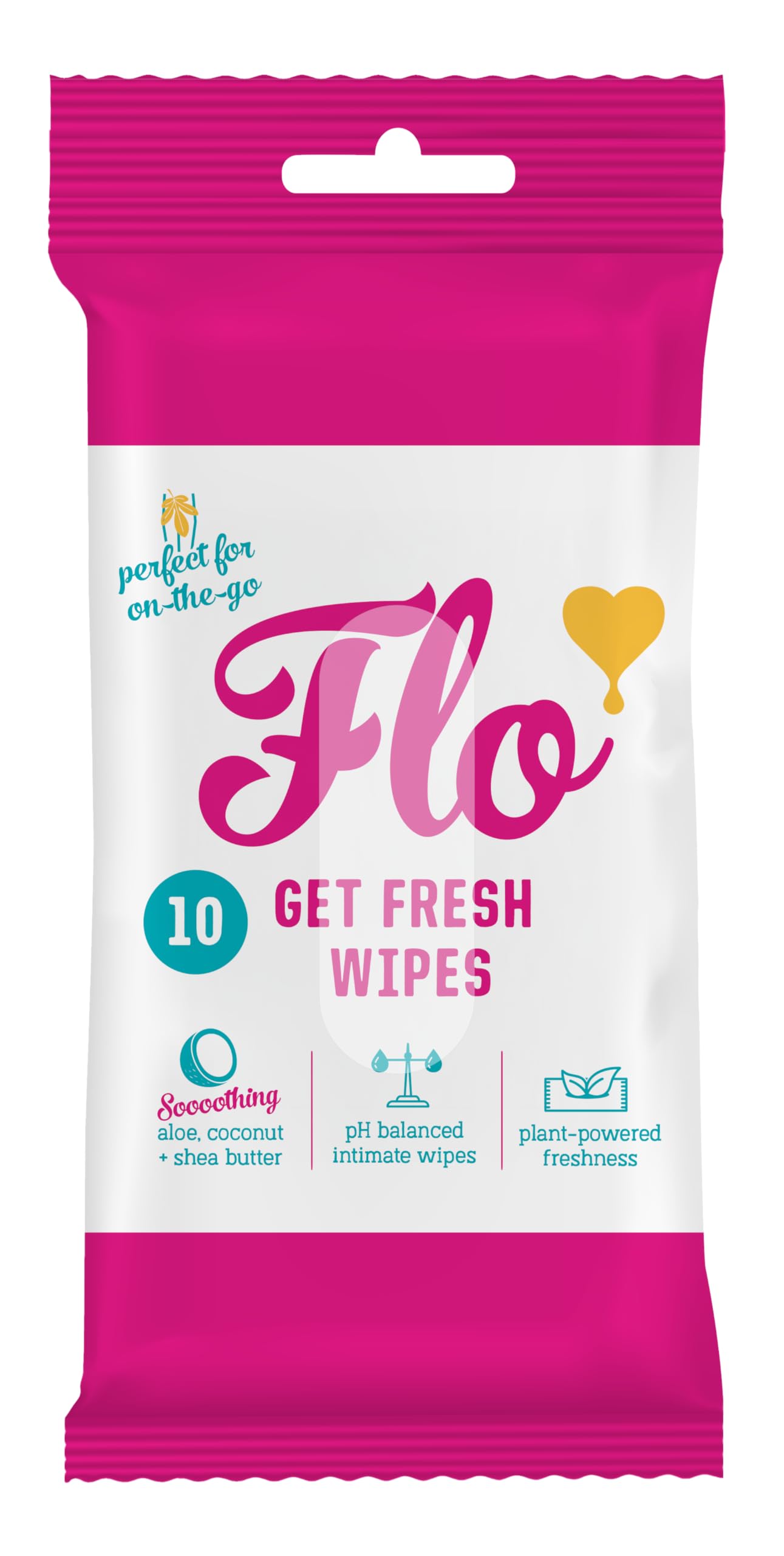 Flo Get Fresh Body + Intimate Wipes for Women - Sensitive Skin Friendly (10pc)