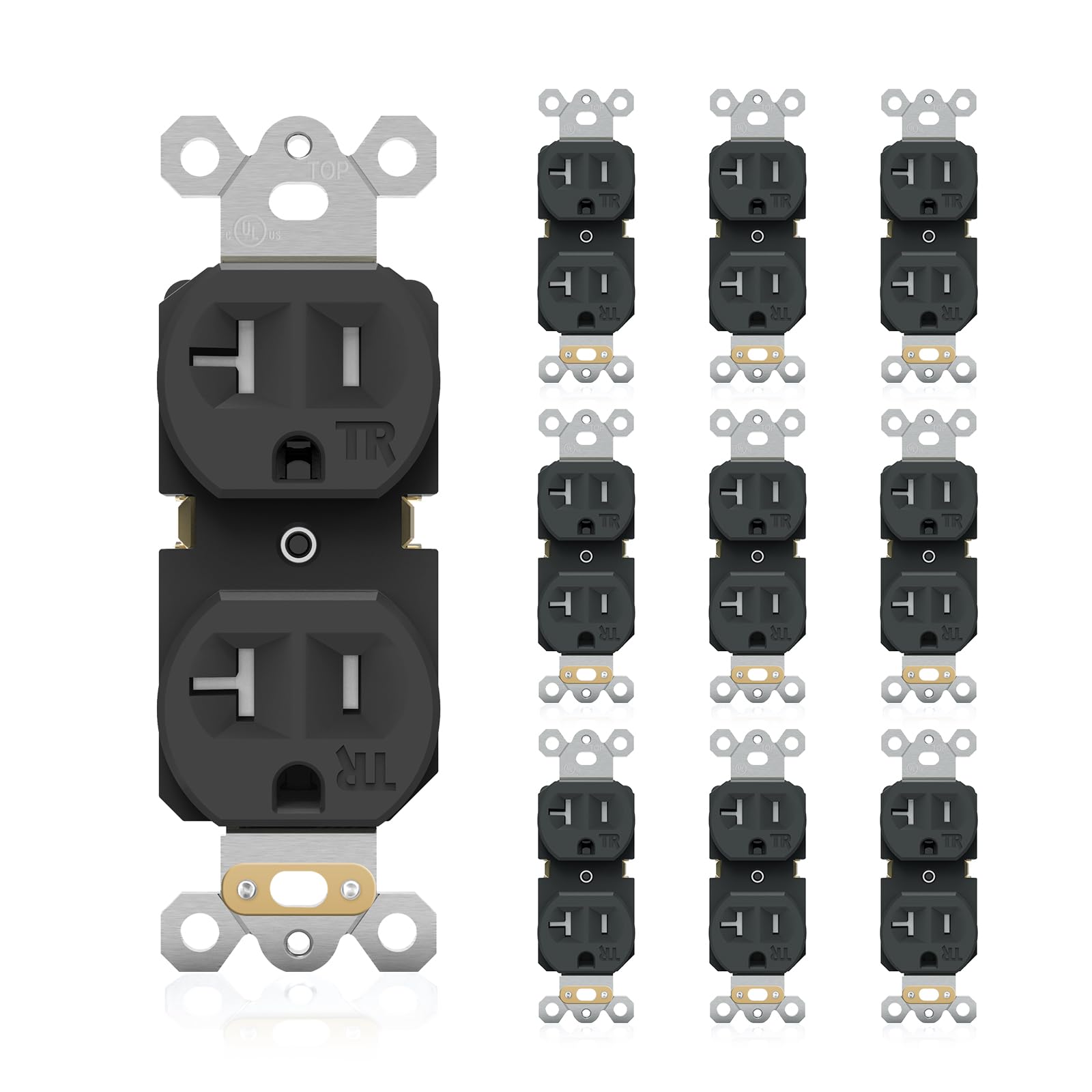 20A Duplex Receptacle Electrical Outlet, Residential Grade Standard Wall Outlet, Tamper Resistant, 2 Pole and 3 Wire, Self-contained, Child-Proof, Commercial Use-image-17