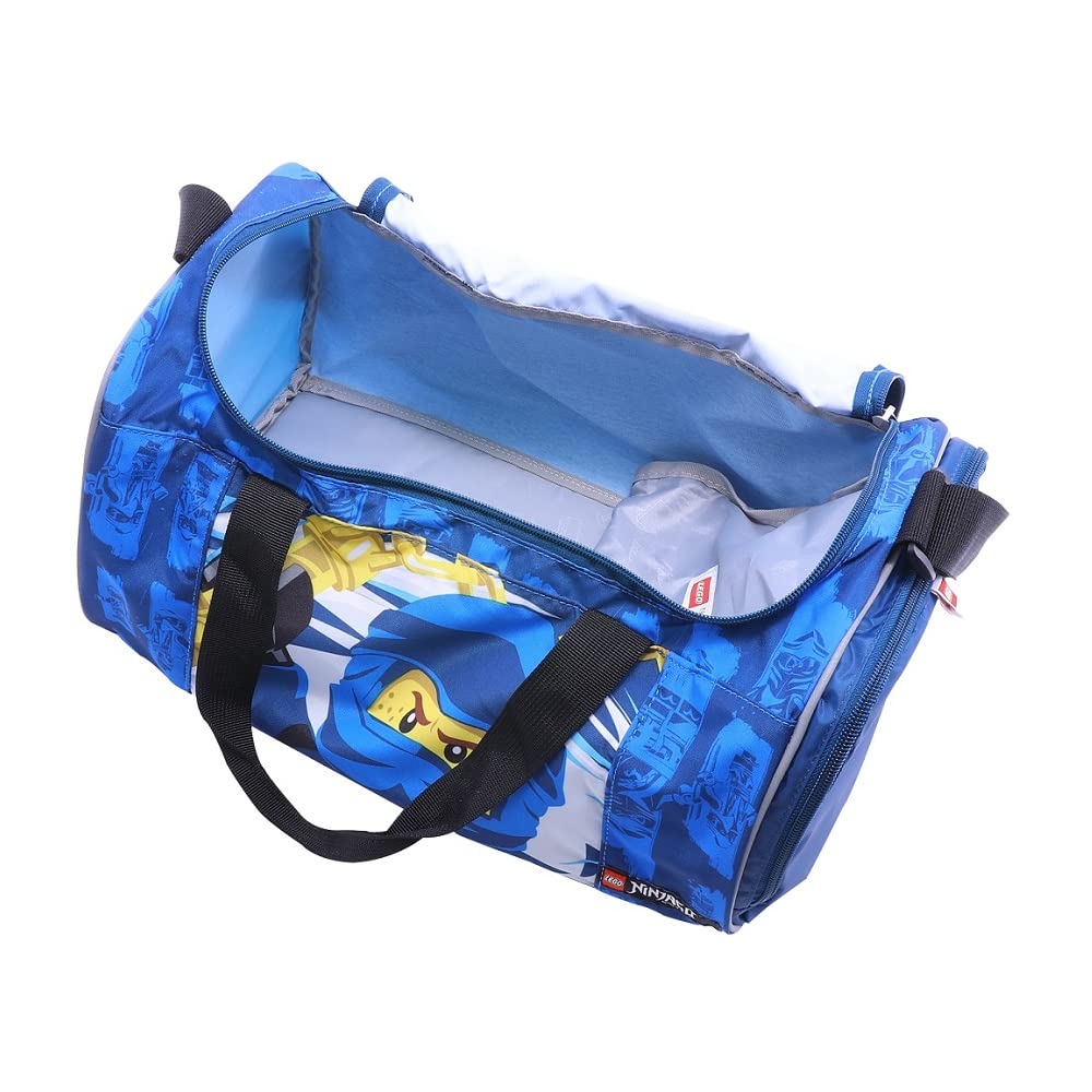 Familando - Easy Schulranzen Set 5-teilig - Lego Ninjago Blauer Ninja Jay - Ergonomisch, stabil & mit gepolstertem Rücken - 790g leicht mit 21L Volumen - mit Reflektoren - Ab 1. Klasse