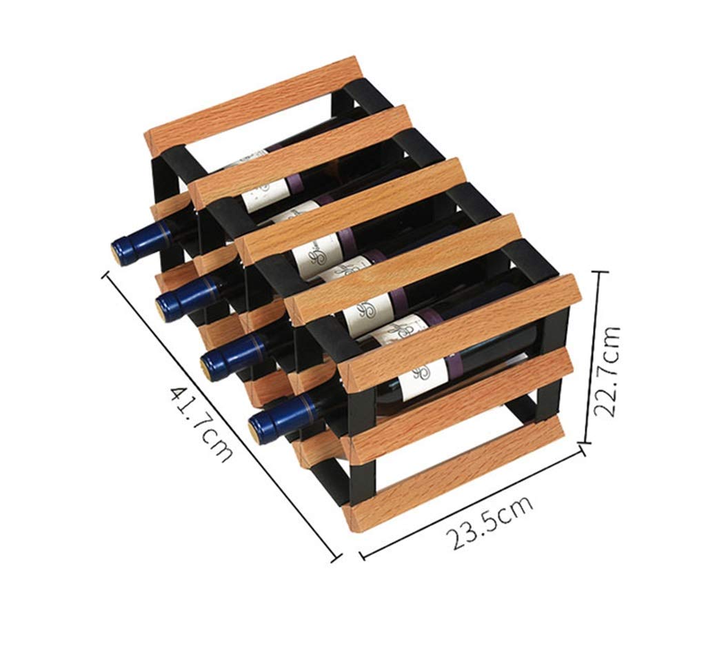 estantería de Vino,Estante de Madera Maciza para 12 Botellas, Soporte para Botellas para Sala de Estar, Estante Enfriador