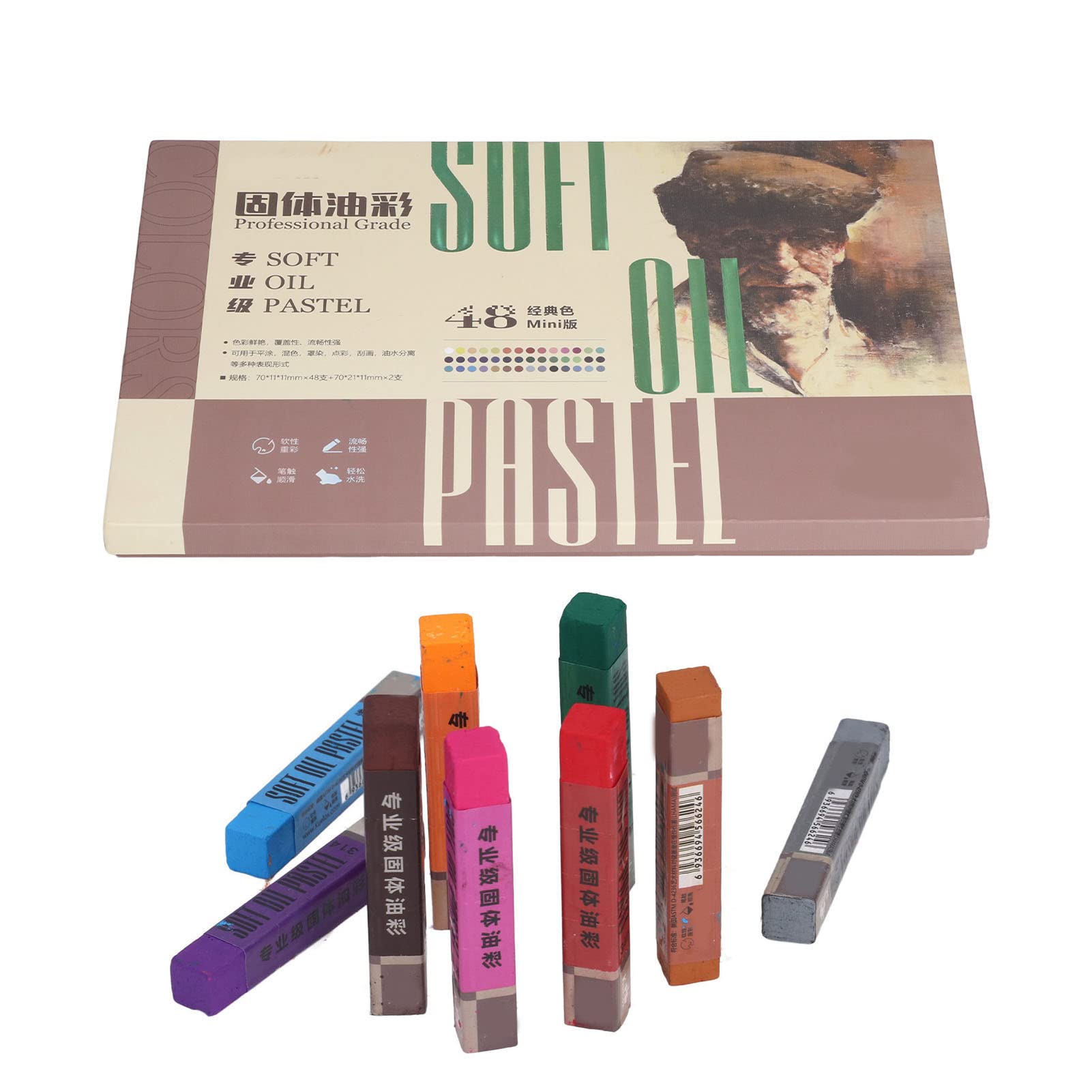 Set Pastelli Ad Olio, Colori Misti A Cera Olio Pastelli Morbidi Per Bambini, 50 Pezzi Colori Vividi, Finitura Liscia Lucida, Per Disegnare Graffiti Colorando E Progetti Artistici (8548MN)