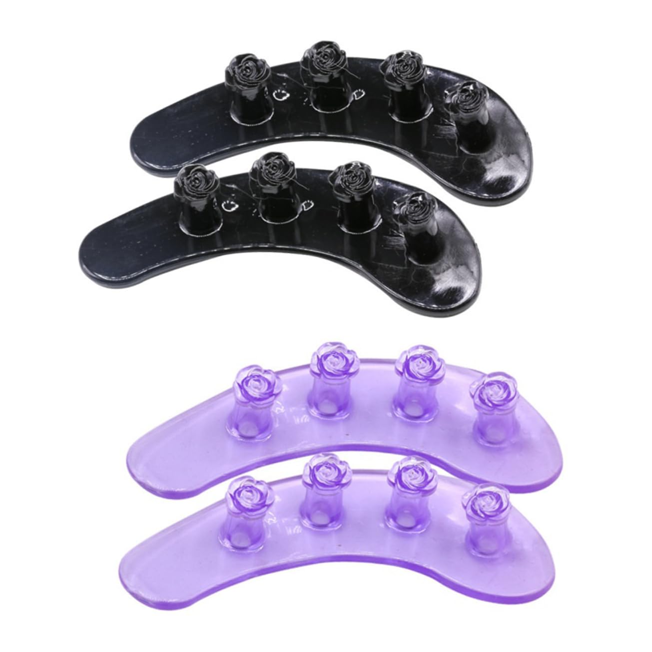 Mikinona Cute Flower Nail Art Toe Spacers 2 Pack Flexible Silicon for Home Professional Use Random