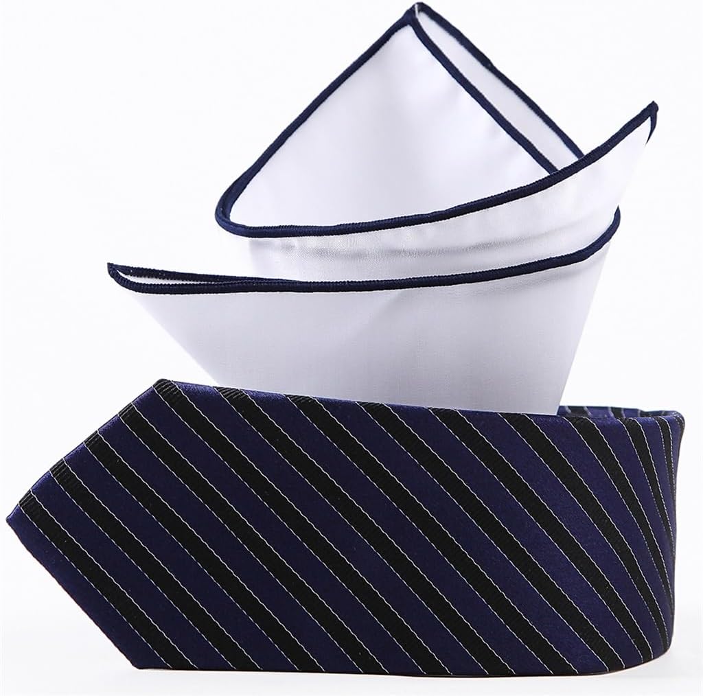 GSDFVIYT シルクネクタイスクエアスーツ先染めジャカードシルクストライプウェディングネクタイスーツ(Red)