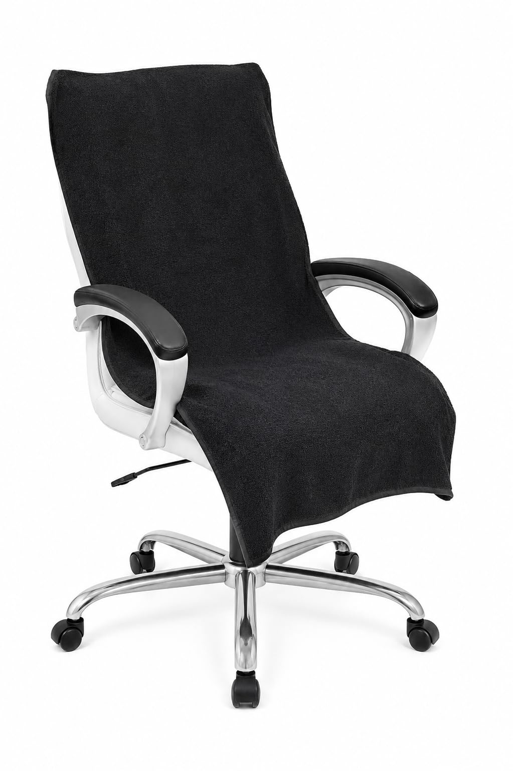 LRSDAA Large Ultra Soft Office Chair Towel with Tie Kont, 75cm x 150cm, 100% Cotton 550 GSM, Single, Black