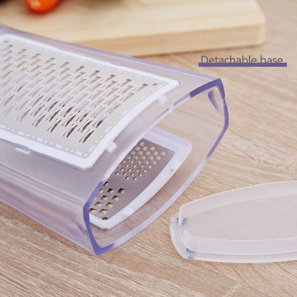 ArinkO Râpe 3 en 1 en Acier Inoxydable : Double Face pour râper Facilement Les légumes, Fruits, Fromage, Chocolat, zesteur de Citron – Tranchant comme Un Rasoir et Argent