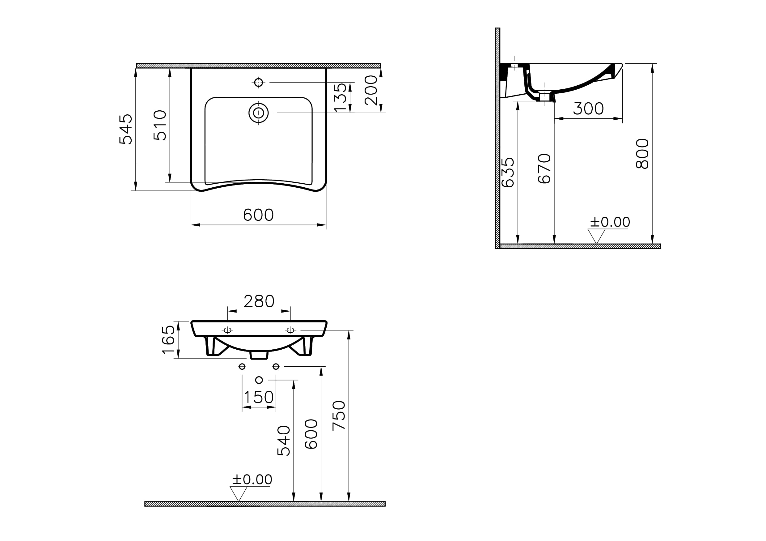 Lavabo PMR 60cm S20 - VITRA - 5289B003-0001