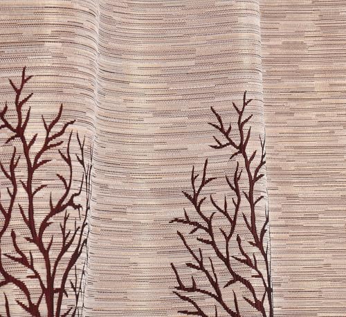 Image of Homefab India Jute Modern 2 Piece Eyelet Polyester Window Curtain Set - 5ft, Maroon
