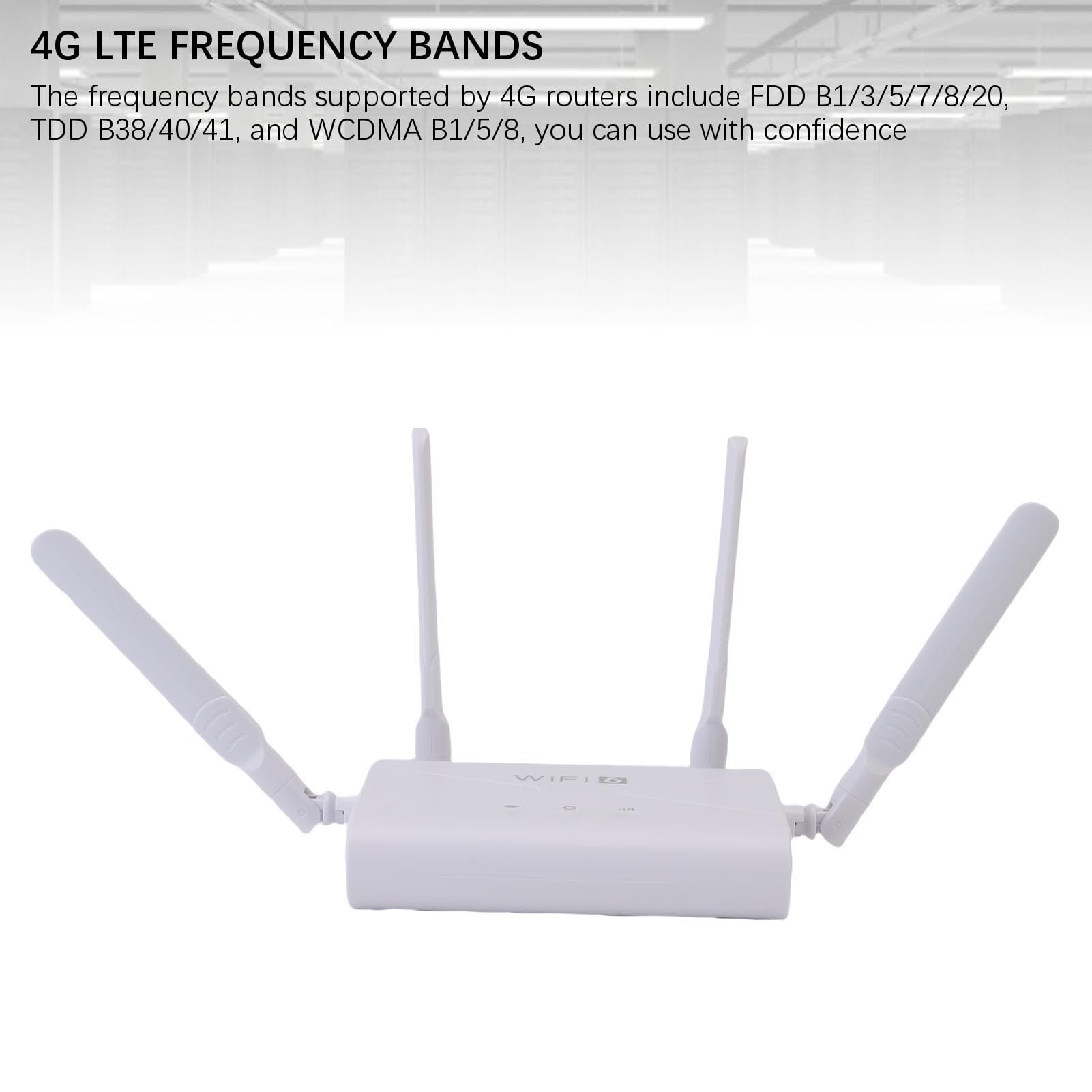 XUMIUZIY Router 4G LTE z WiFi 6, Hotspot CPE 300Mbps, do Użytku Domowego | Router bezprzewodowy z gniazdem karty SIM, 4 antenami do domu, biura i podróży