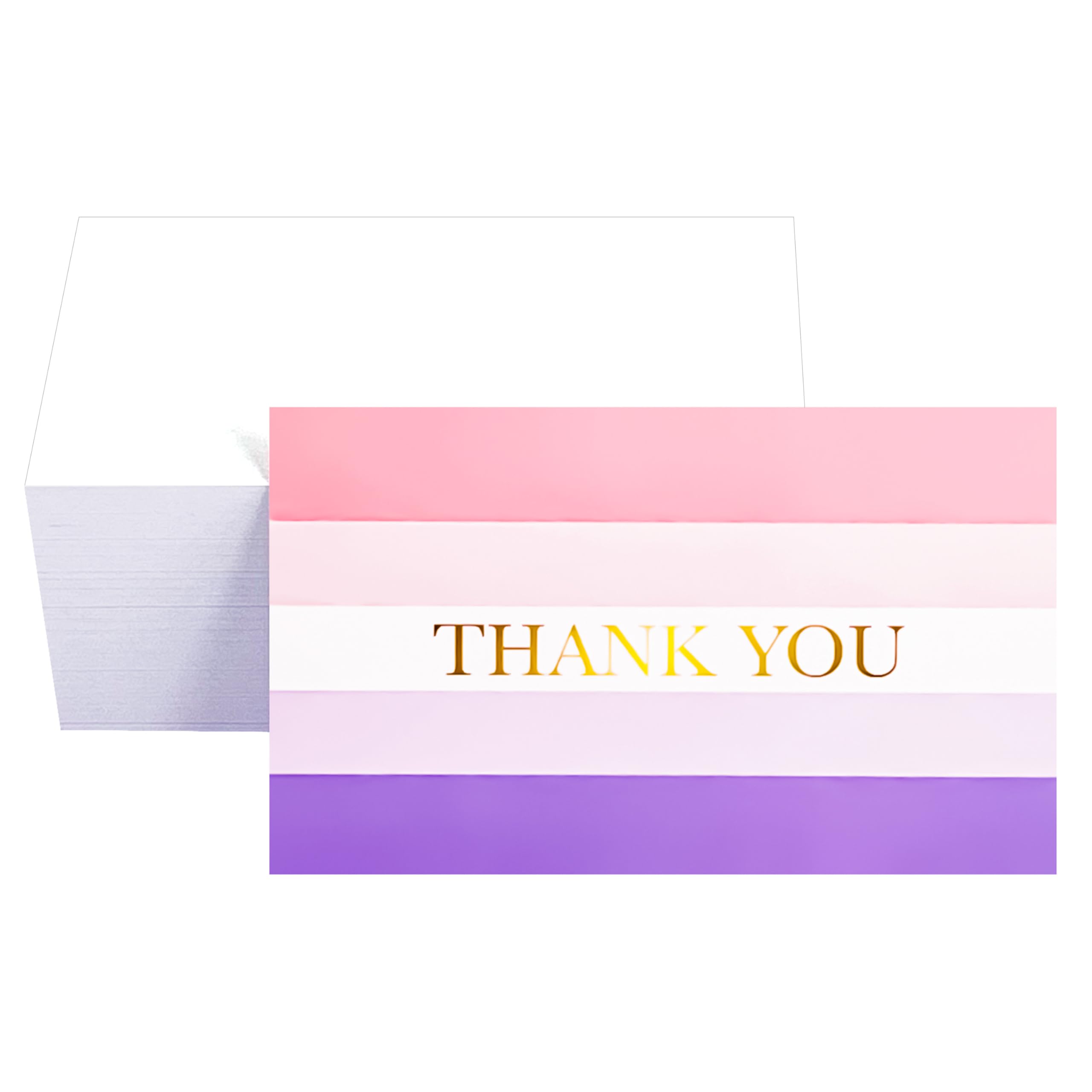 RXBC2011 Thank You Cards Appreciation Notes soft gradient stripe for Wedding Party Business 2x3.5 inches Pack of 100