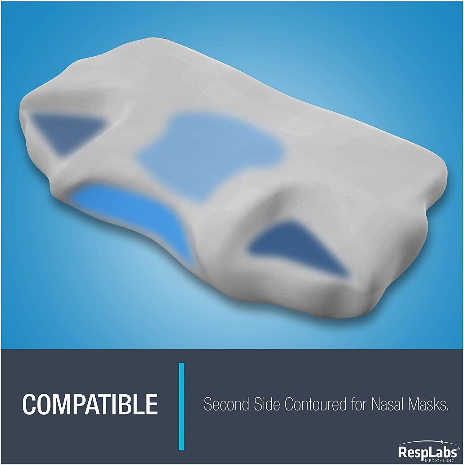 resplabs CPAP Pillow - Full Face, Nasal, Nasal Pillows, Side And Stomach Sleepers Memory Foam Pillow. Includes 2 Pillow Cases