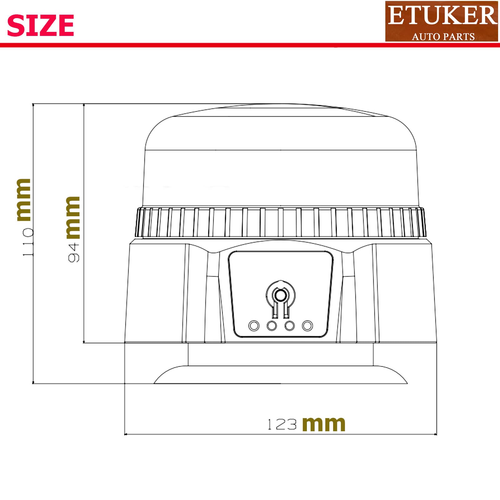 Luce a LED a batteria, luce lampeggiante senza fili, blu, 3 modelli flash, per auto, colore blu, con telecomando, trattore, camion, impermeabile