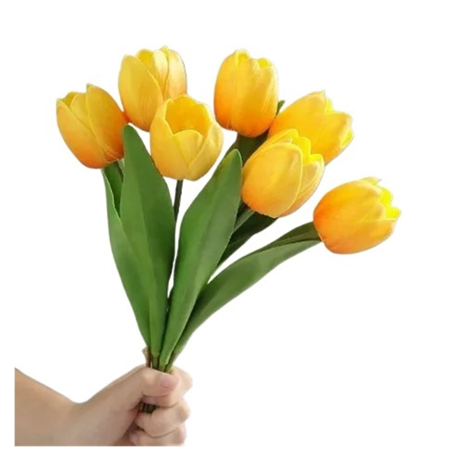 Casetlong 14Pcs Faux Flowers Bouquet Home Decoration Wedding Decor Party Table Artificial(Orange yellow)