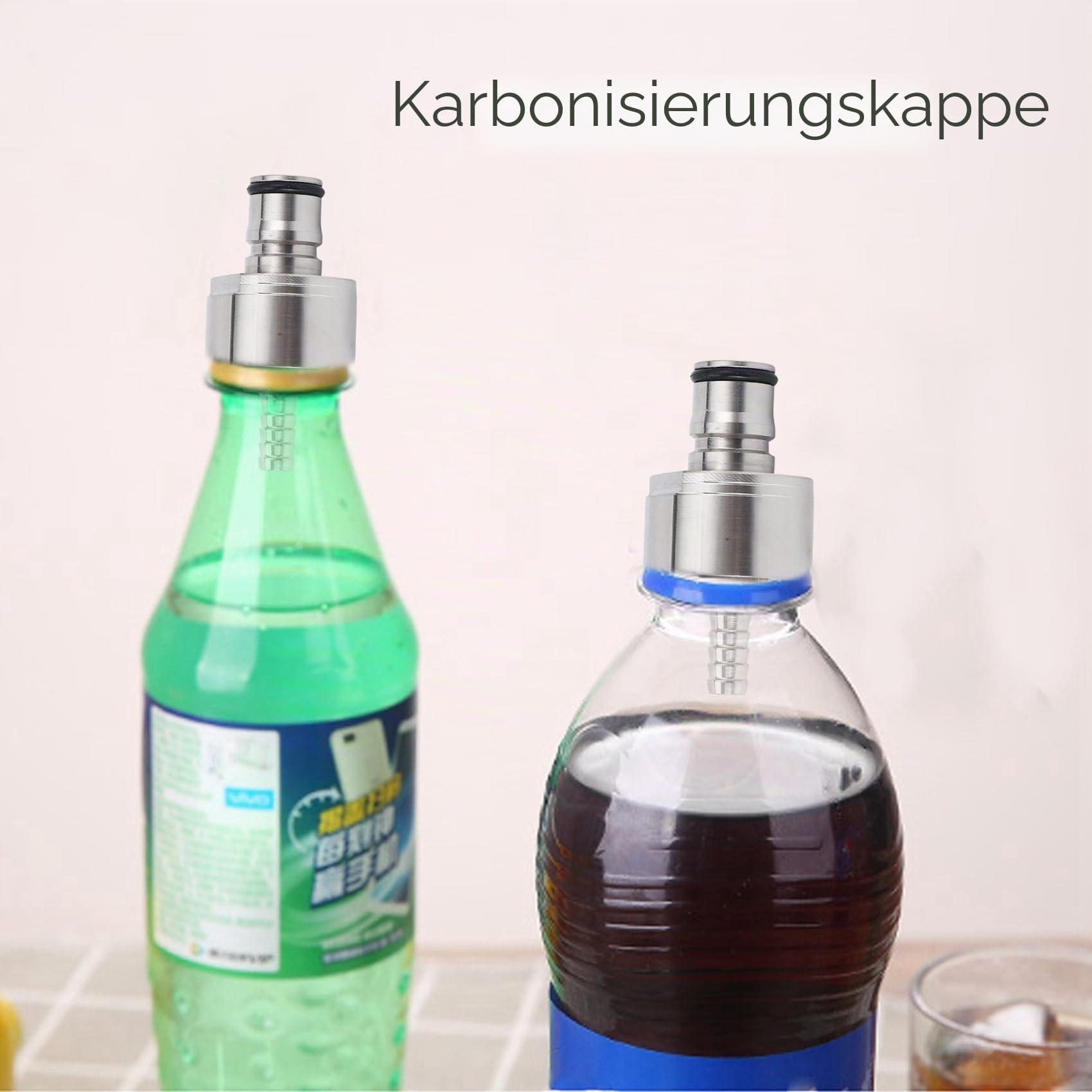 2Pcs / Lot 304 Edelstahl Carbonation Cap 5/16 Barb, Ball Lock Typ, Fit Soft Drink PET Flaschen, Homebrew Kegging