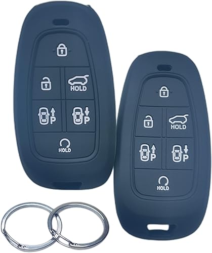 2 llaveros inteligentes de silicona para Hyundai Tucson 2023 2024 (negro)