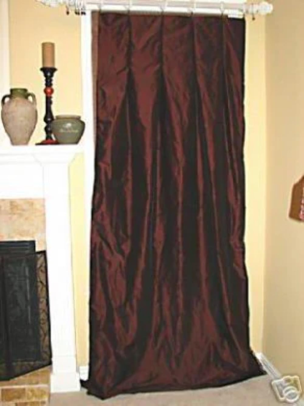 4 rideaux en taffetas chocolat sur mesure longs de 140 cm pour habiller vos fenêtres
