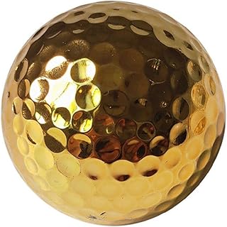 Gold Golf Ball Golf Swing Putter Training Practice Balls Exquisite Golden Plated Training Ball For Golfer Training Aids golf swing training ball golf training aid ball golden golf ball